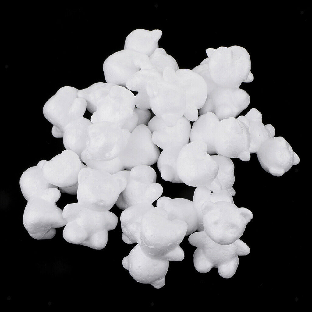 20Pcs Polystyrene Foam Board, Bear Polystyrene Foam Block, Smooth Craft Bricks