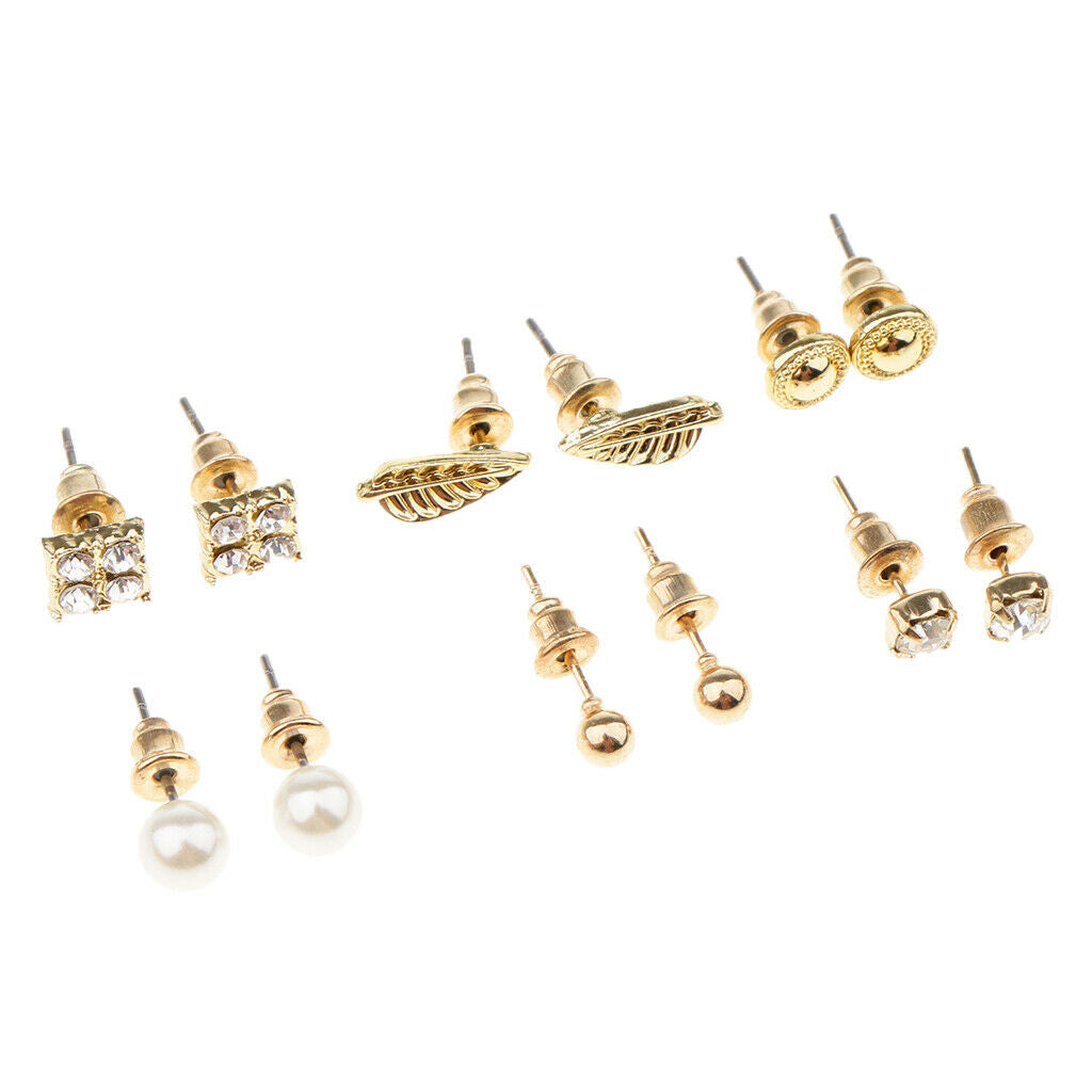 6 Pairs  Fashion Women Jewelry Multi Style Alloy Ear Earring Studs Ornaments