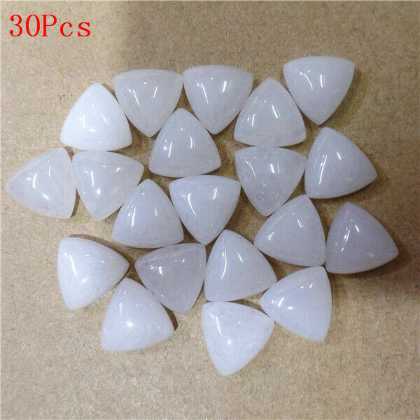 30Pcs 10x6mm Natural White Aventurine Triangle Cab Cabochon Accessories HH7289
