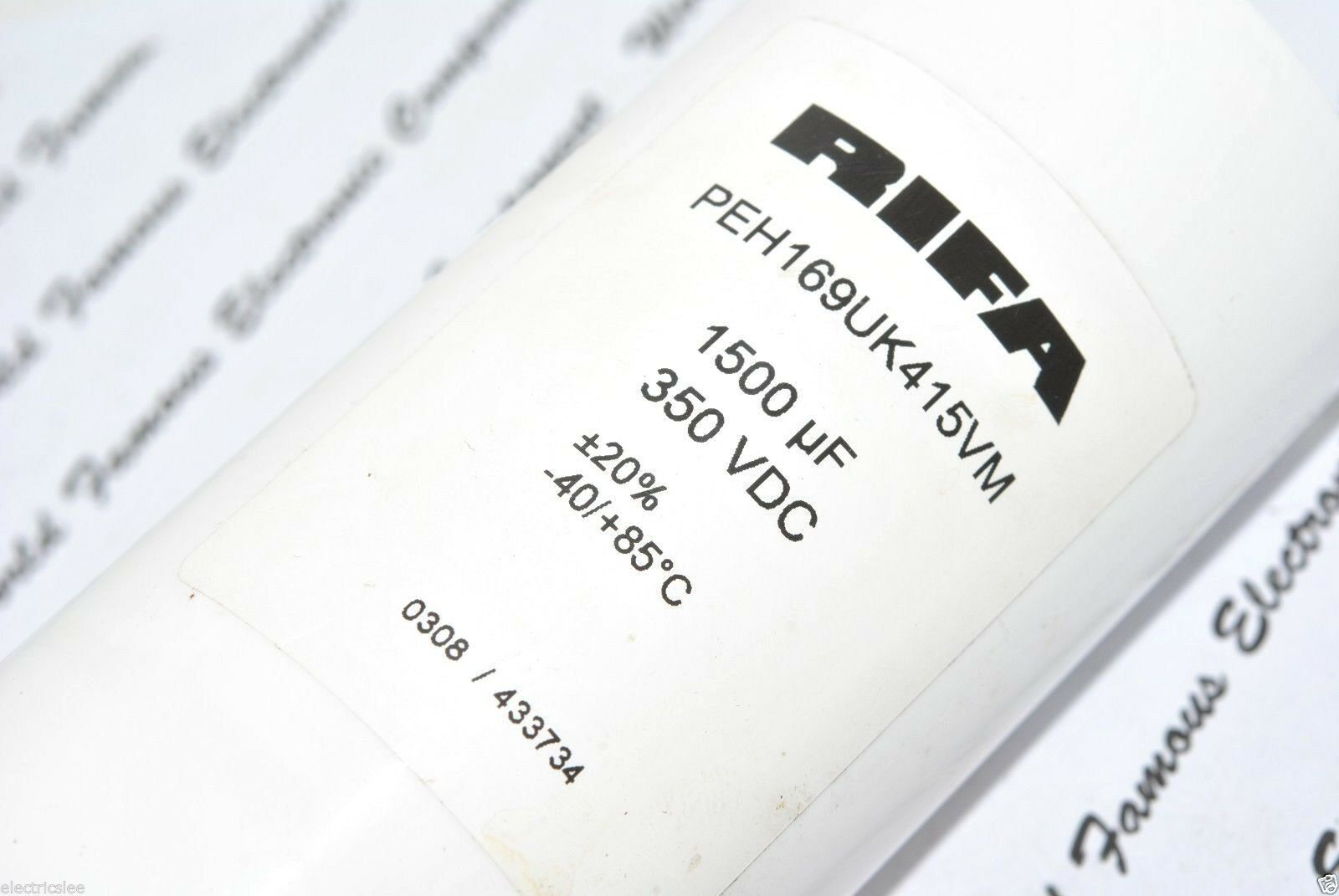 1pcs - RIFA 1500uF (1500µF) 350V PEH169UK415VMU2 Screw Terminal Capacitor NOS