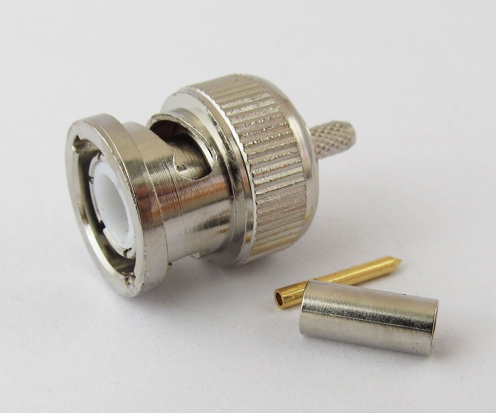 100pcs BNC Male Crimp Straight RF Connector for Coaxial Cable RG316 RG174 New