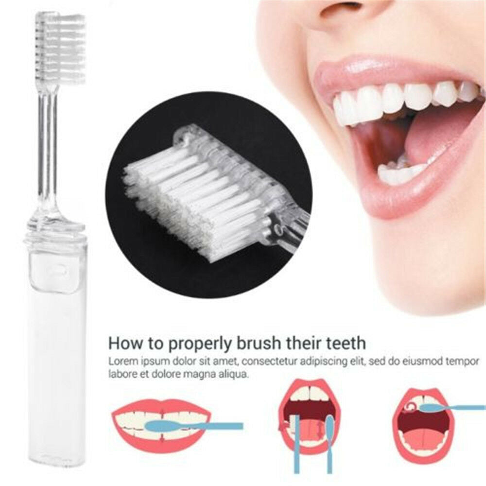Portable Folding Outdoor Travel Camping Toothbrush Foldable Tooth Brush Case UK