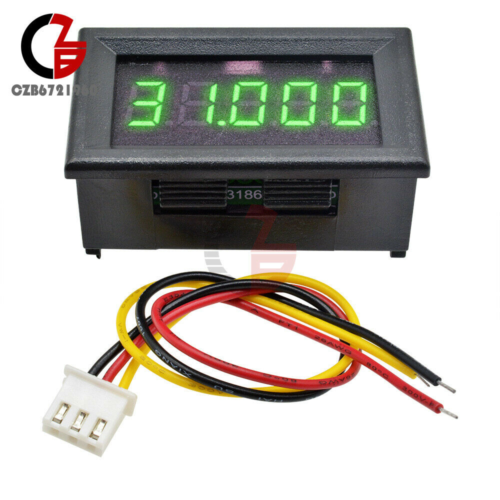 3wire 5 Digit 0.36" DC 0-33.000V Green LED Digital Voltmeter Voltage Meter Panel