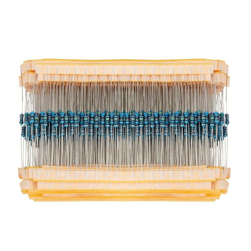 600 Pcs 30 Kinds Each Value Metal Film Resistor Pack 1/4W 1% Resistor AssortedB1