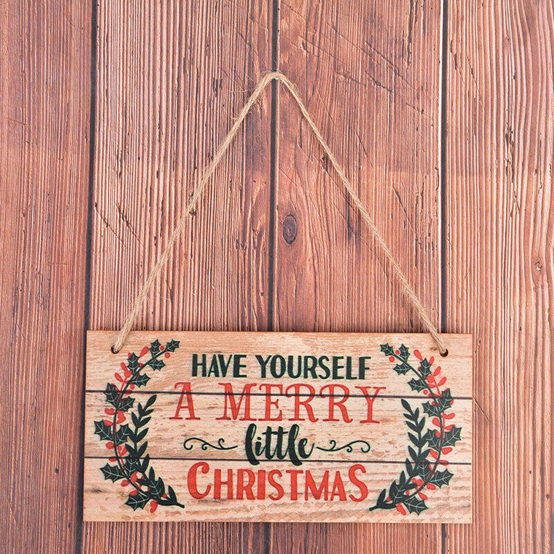 Wooden Door Hanging Panel Sign Christmas Tree Ornament Christmas Decorati.l8