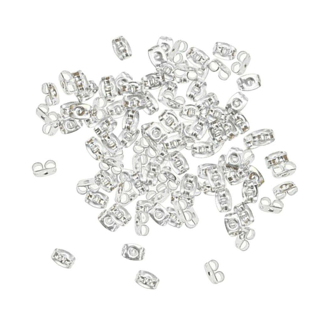 200 Pcs Copper Plated Sliver Earrings Studs Base Butterfly Ears Backs DIY