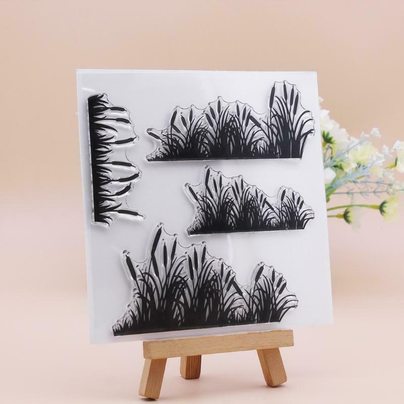 DIY Crafts Card Making Straw Grass Embossing Stencil Clear Stamp