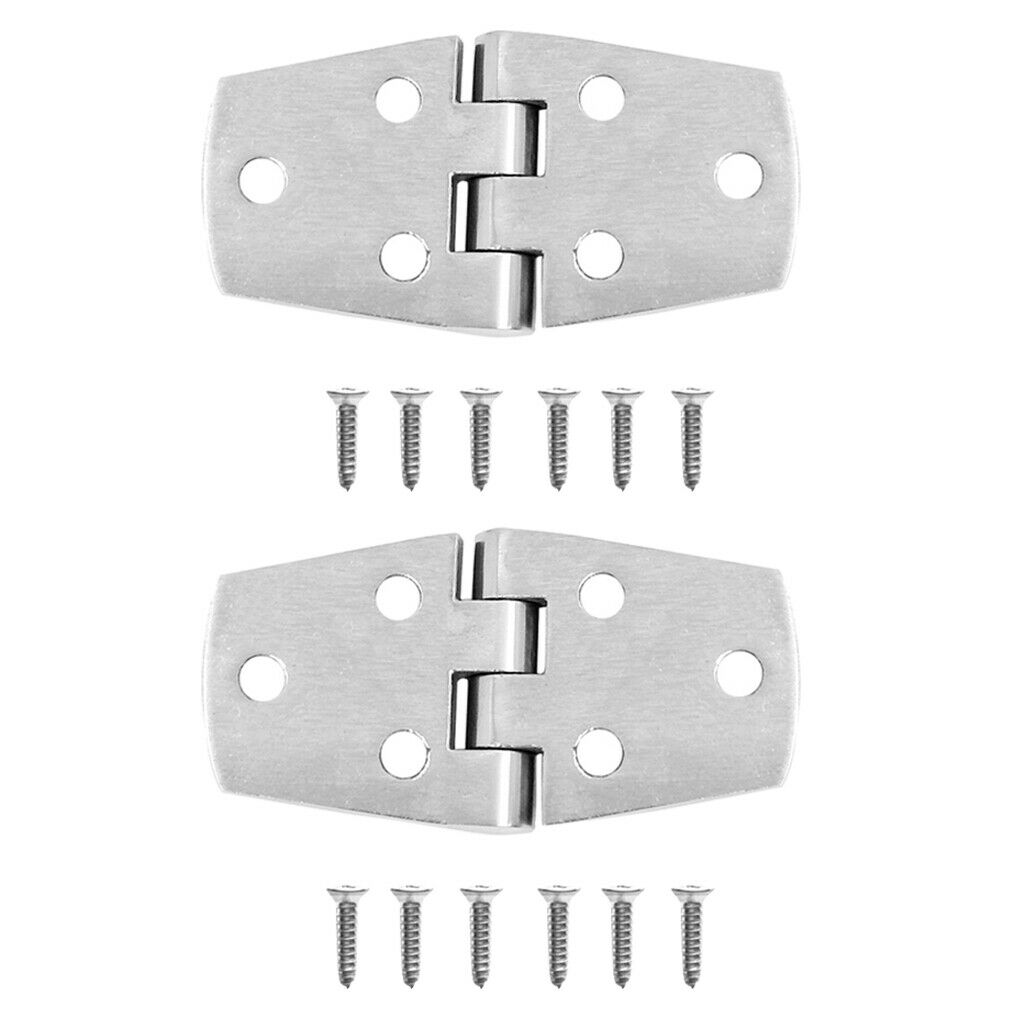 2pcs Heavy Duty Strap Hinges Marine Hareware 316 Stainless Steel 3 x 1.5inch