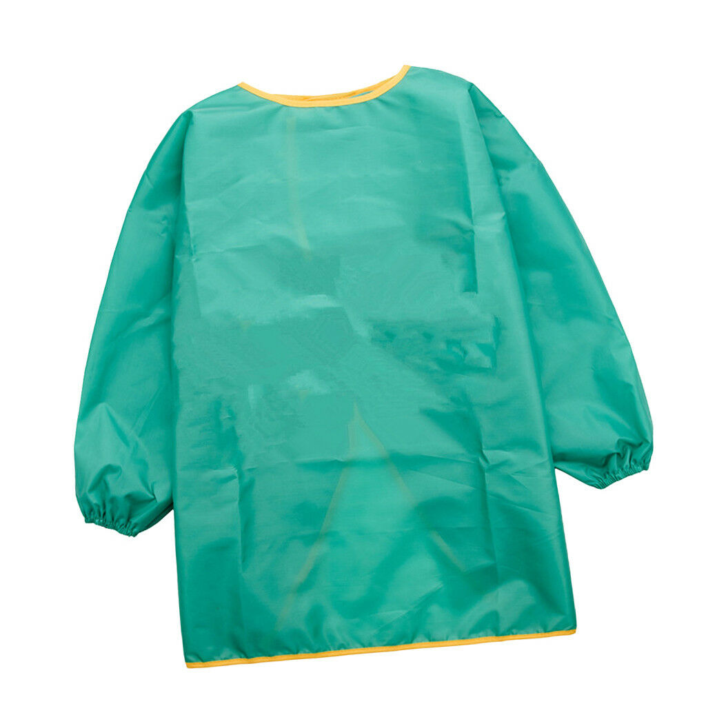 Children Baby Kid Waterproof Long Sleeve Art Smock Feeding Bib Apron M Green