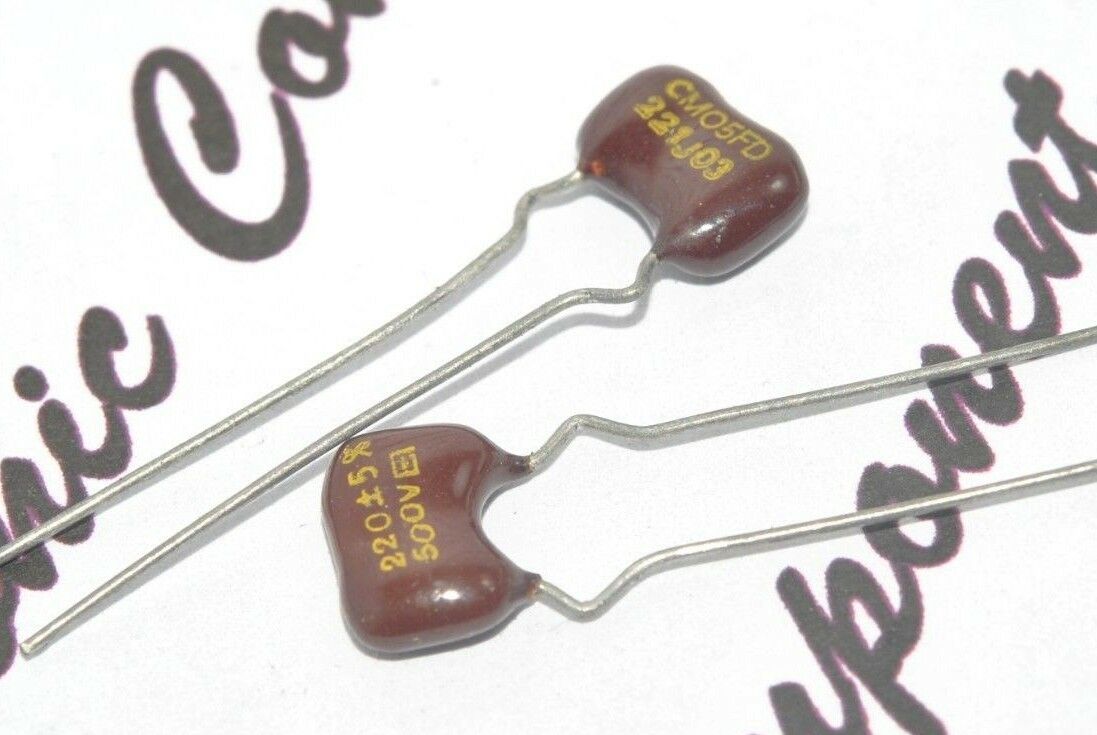 10pcs - Sangamo 220P (220pF) 500V 5% Silvered Mica Capacitor - CM05FD221J03