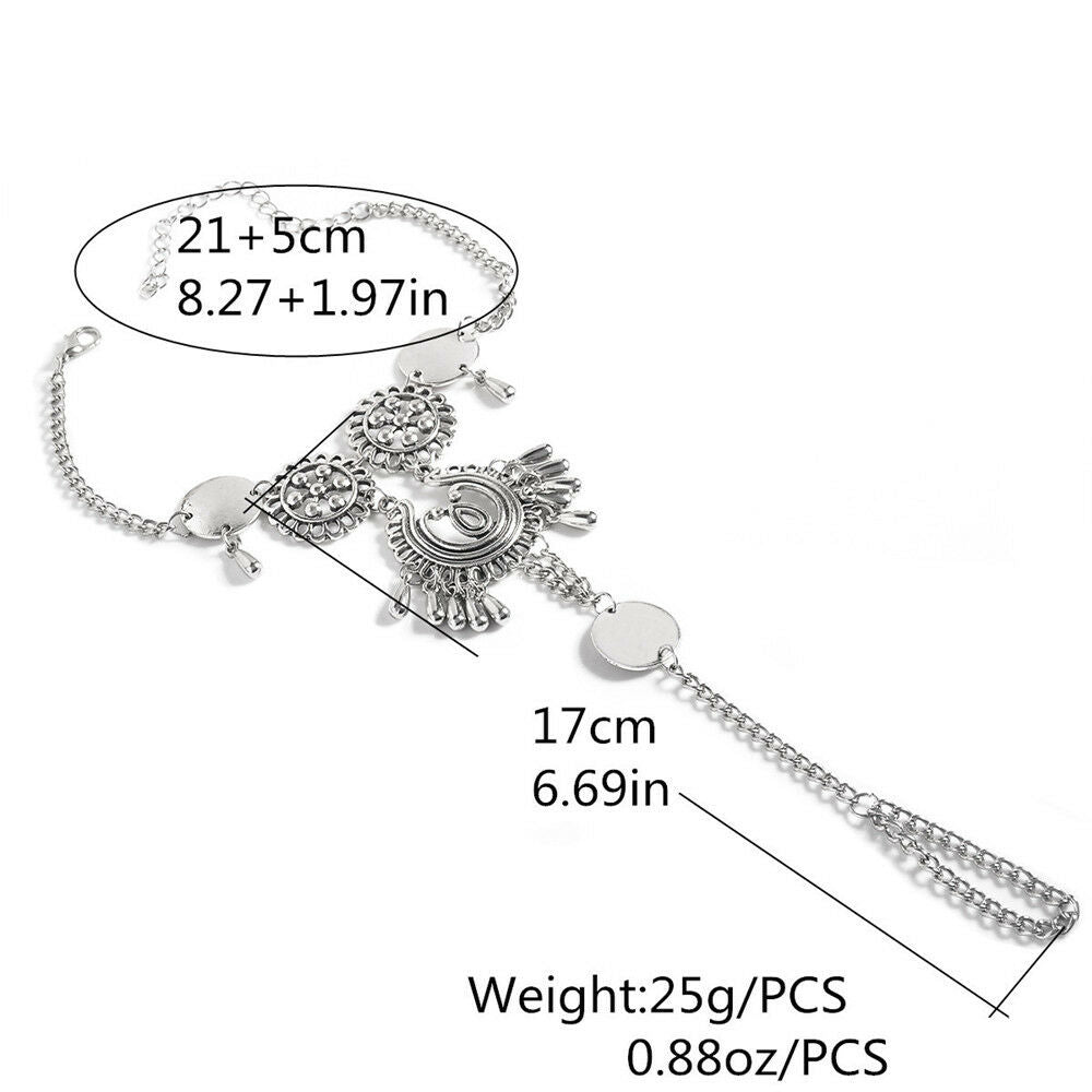 Beach Fashion Tassel Toe Ring Ankle chain Bracelet Chain Link Foot Jewelry