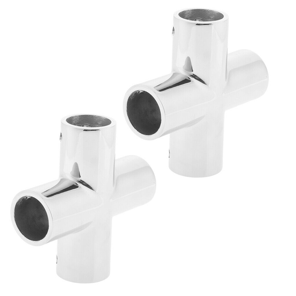 2 Pieces 22mm Boat Handrail Attachment 4-way Universal Joint Handrail Suitable