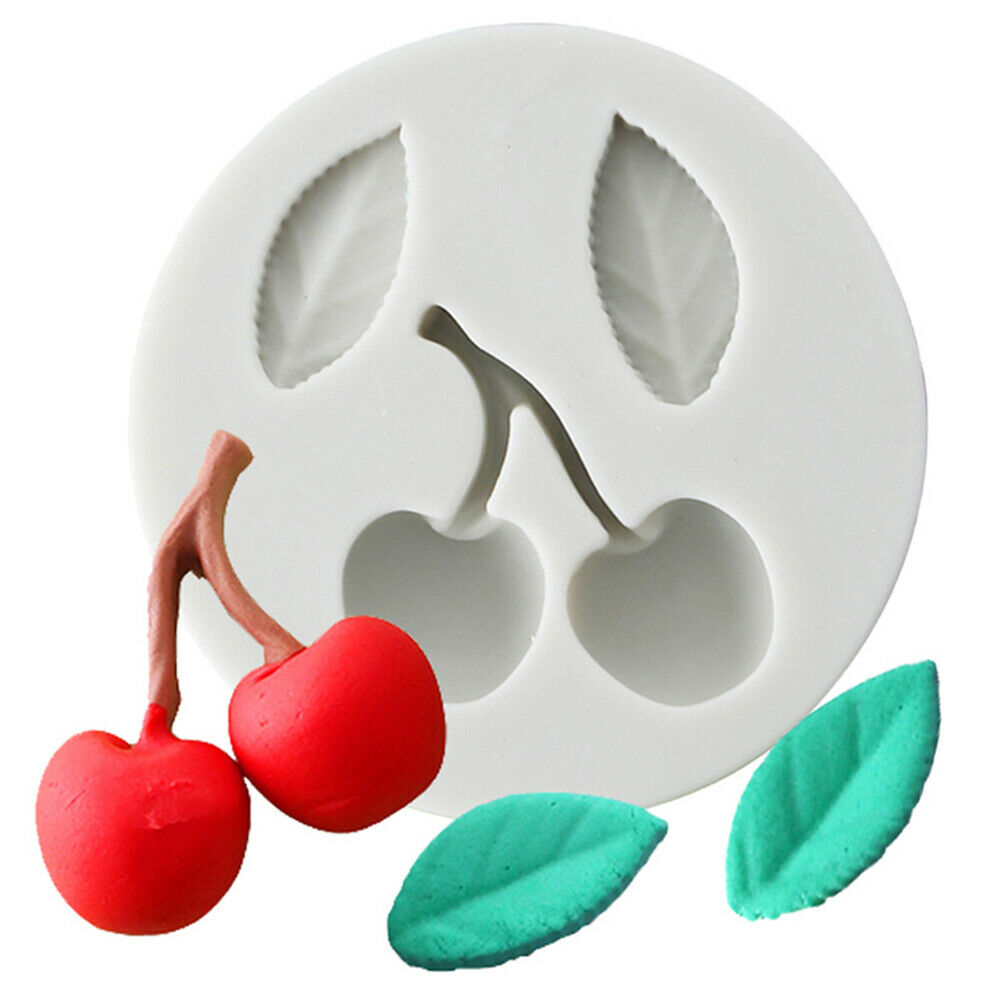Cherry leaves Silicone Mold Fondant Mould Cake Decorating Tools Chocolate.l8