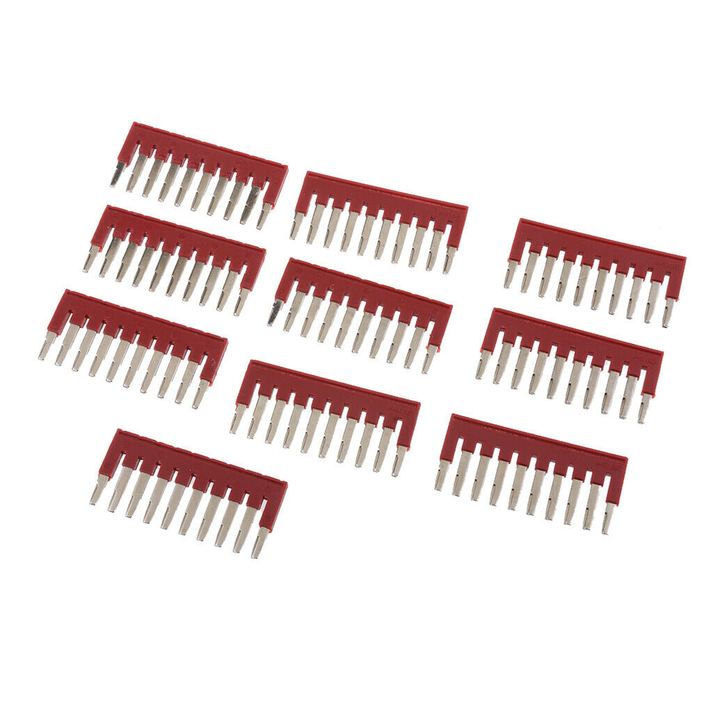 10 X Press-Fit Ground Jumpers,DIN Rail Mounted