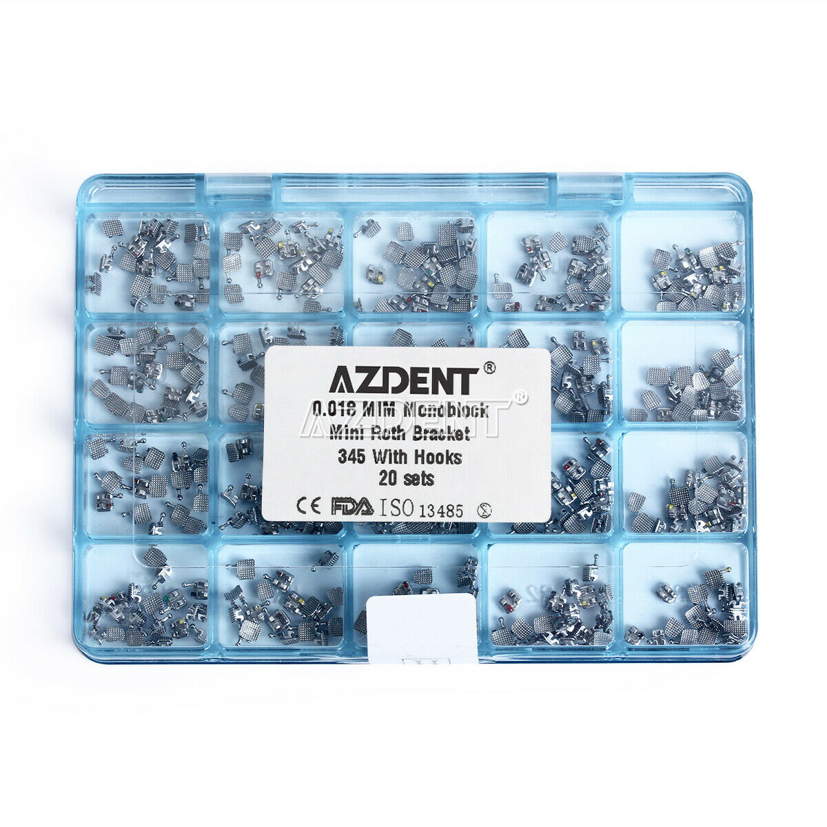 400pcs Dental Ortho Metal Brackets Braces Mini Roth 018 Hooks 3 4 5 Monoblock