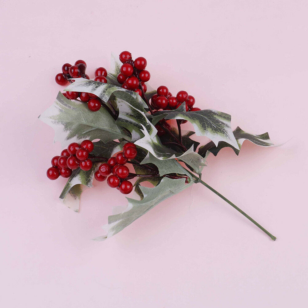 22cm Artificial Flower Red Berries Christmas Flower New Year's Tree Decora.l8