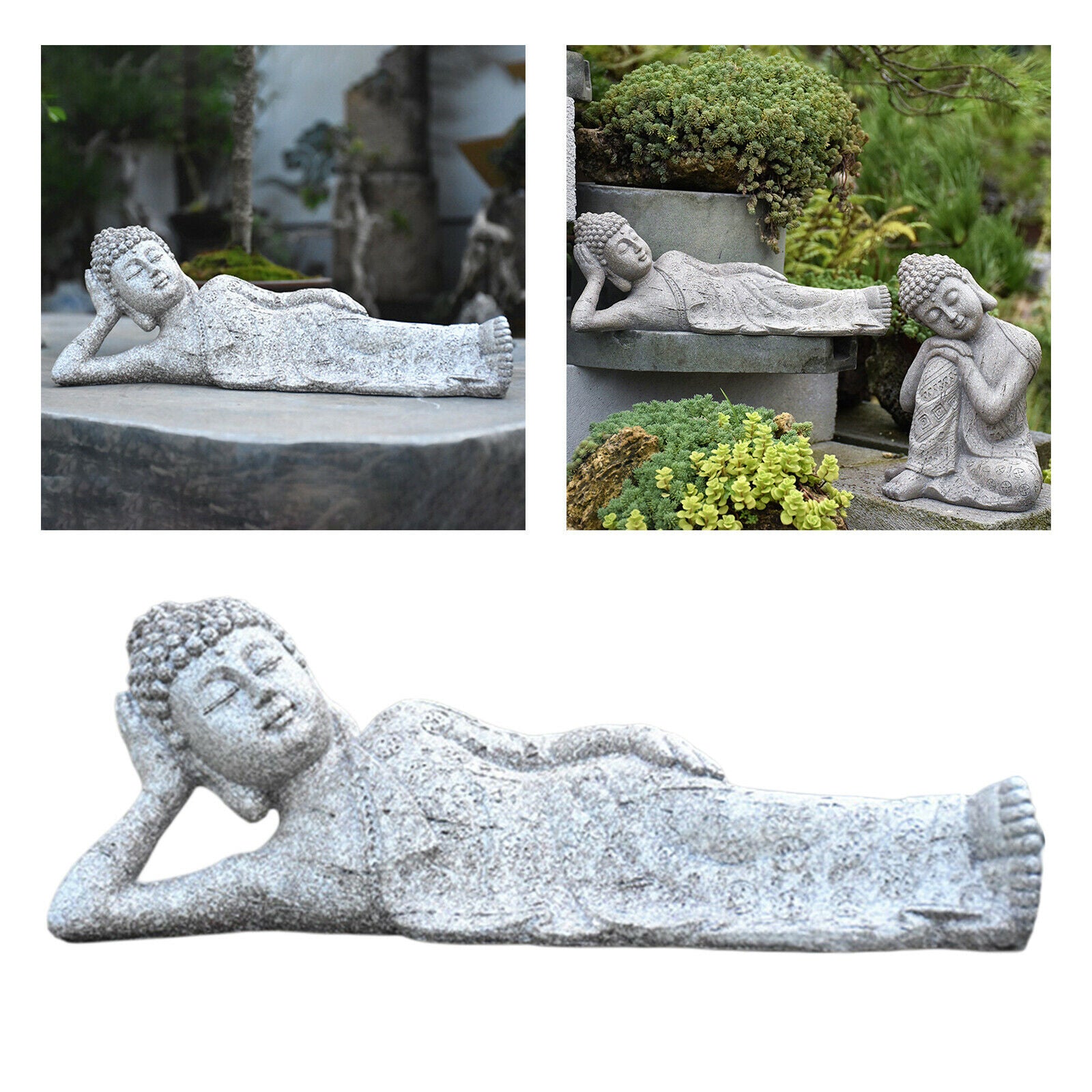 Buddha Statue Asian Style Sculpture for Home Patio Yard Art Decoration