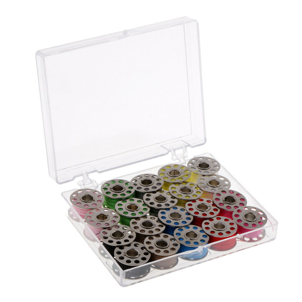 20pcs Practical Cotton Sewing Machine Thread And Bobbins with Plastic Case