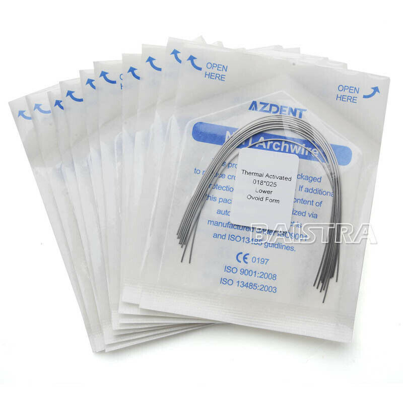 50X Dental Orthodontic Heat Thermal Activated Rectangular Arch Wires 18*25 Lower