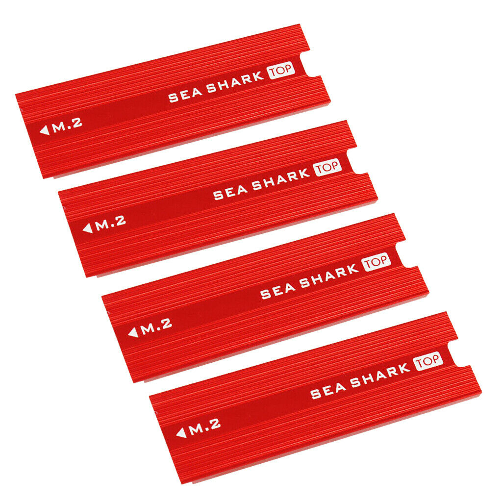 4 Pieces Aluminum Heatsink for PCIe NVMe M.2 NGFF SSD with Thermal Pad-Red