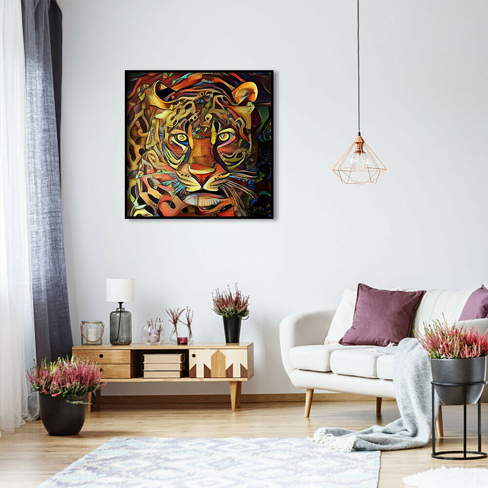 Tiger Diamond Painting 5D DIY Full Round Drill Mosaic Handmade Wall Picture @