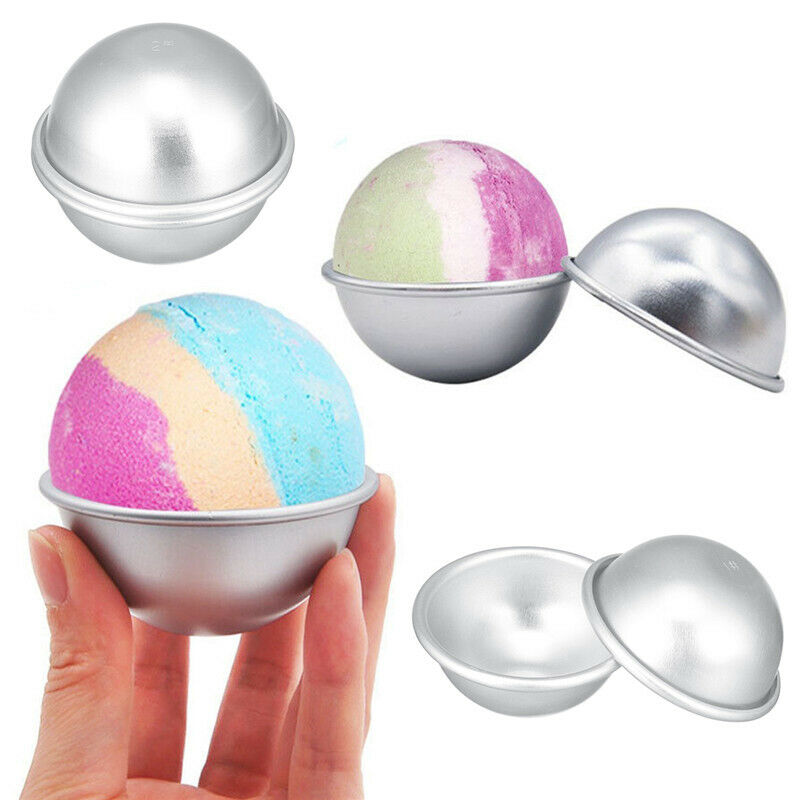 6PCS Round Aluminium Alloy Bath Bomb Molds DIY Tool Bath Bomb Salt Ball C.l8