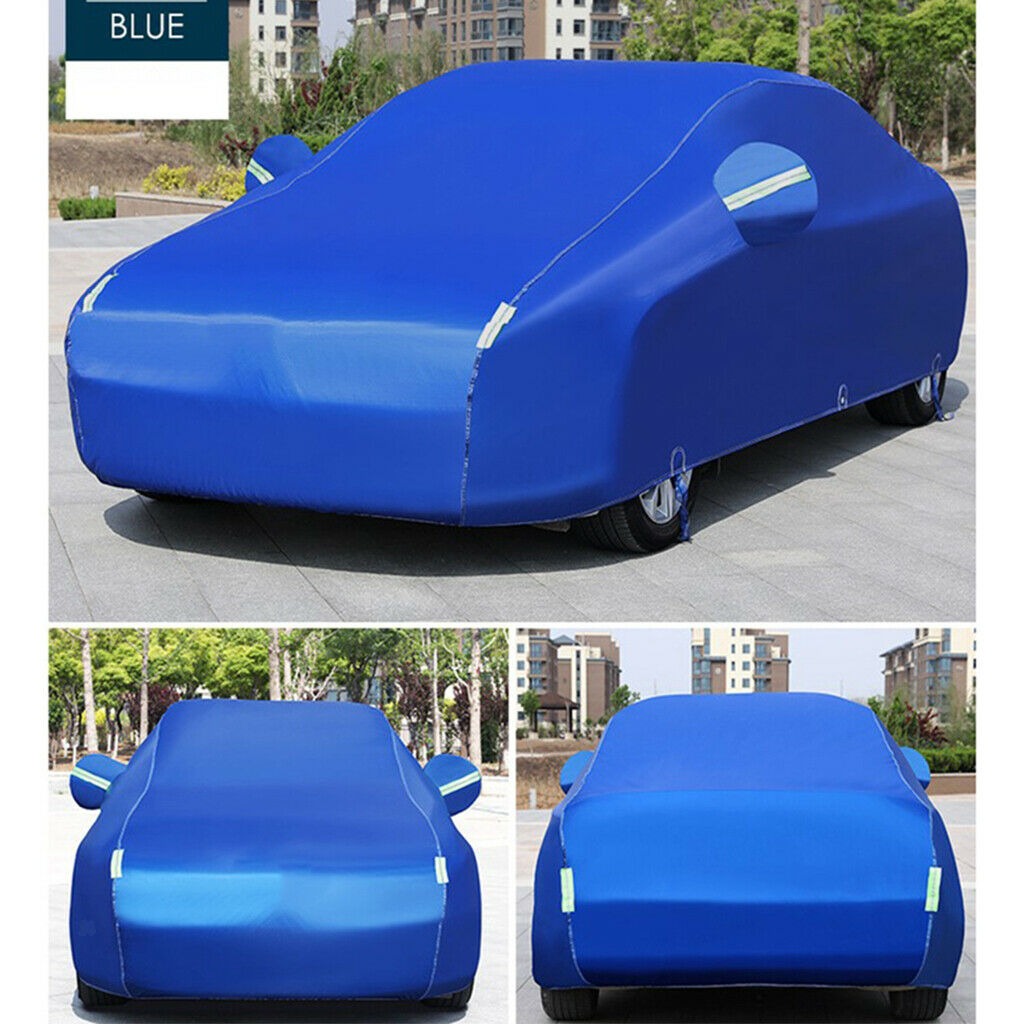 All Weather Full Car Cover Dustproof for Sedan Wagon Trucks 1 Layer Blue