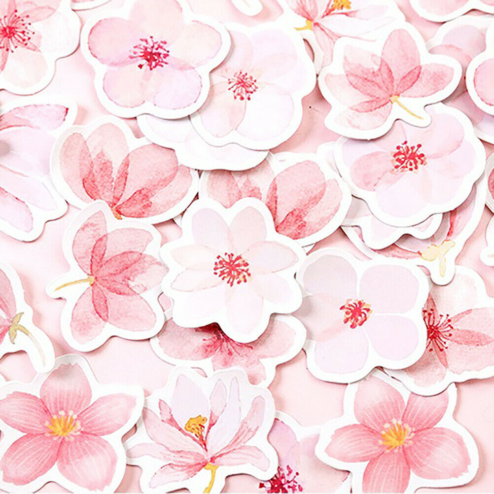 45pcs/pack Cherry Sakura Journal Stickers DIY Diary Stationery Stickers .l8