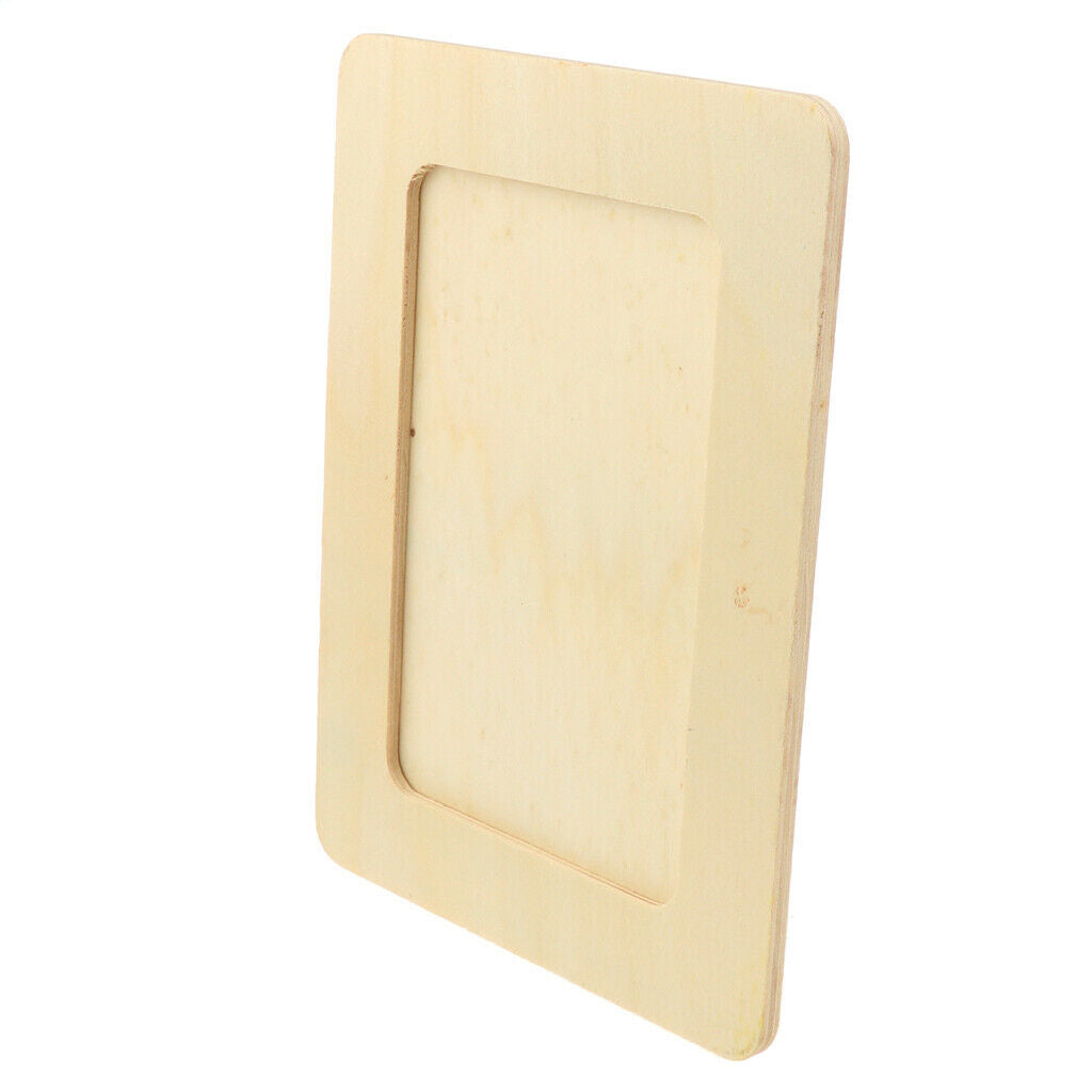 3Pcs Natural Wood Unpainted Picture Photo Frame Free Standing Perfect for DIY