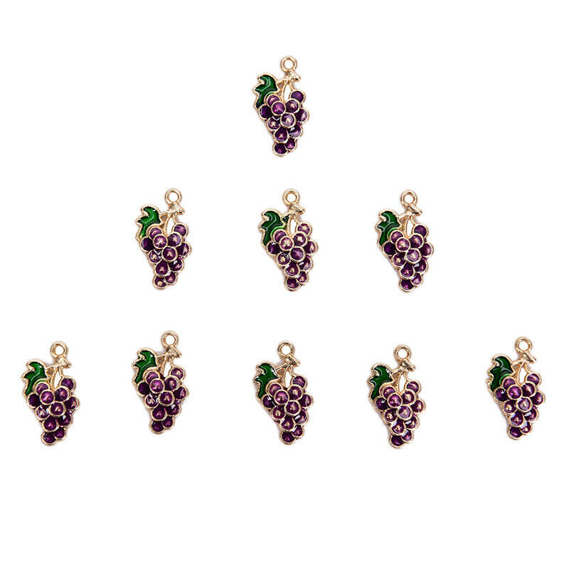 10Pcs/lot Alloy Enamel Grape Fruit Charms Pendants Craft DIY Jewelry Findings NC