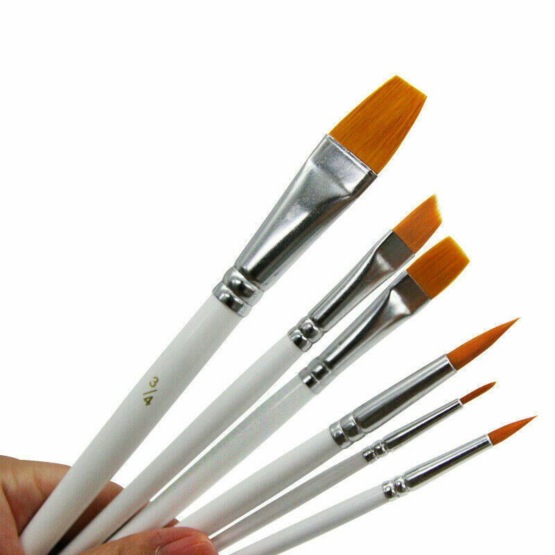 6Pcs Art Painting Brushes Set Acrylic Oil Watercolor Artist Paint Brush Tool