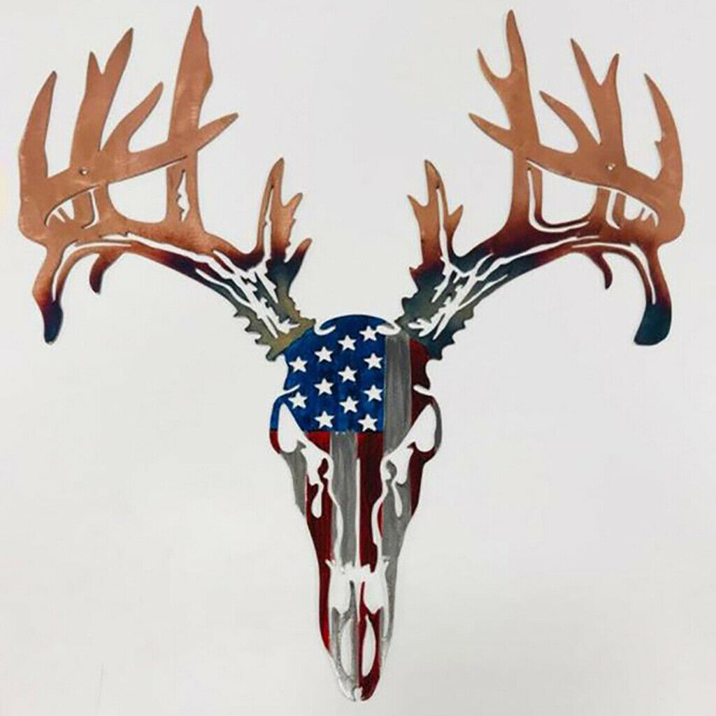 Deer Head Metal Wall Art Sculpture Decoration Outdoor Garden Wall Decor