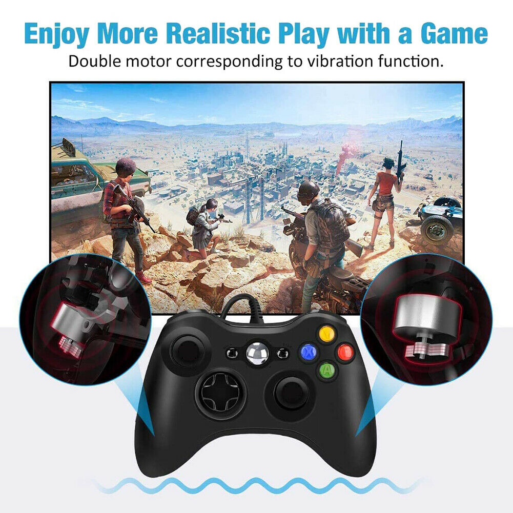 BLACK BRAND NEW USB WIRED CONTROLLER FOR MICROSOFT XBOX ONE S DESKTOP LAPTOP