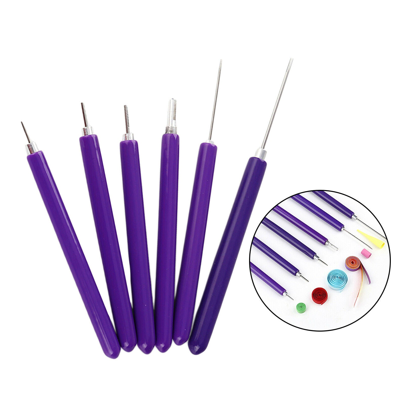 6pcs/set Slotted Flower Rolling Quilling Kit Needle Pen Crafting DIY 110mm