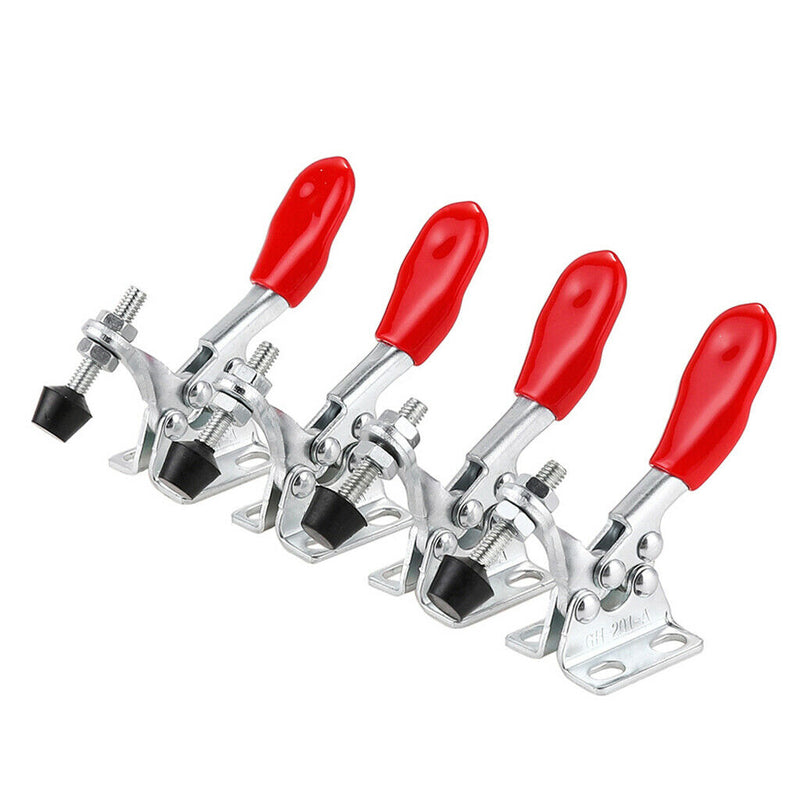 2Pcs GH-201A Horizontal Toggle Clamp Red Handle 27kg Heavy Duty Fix Clip