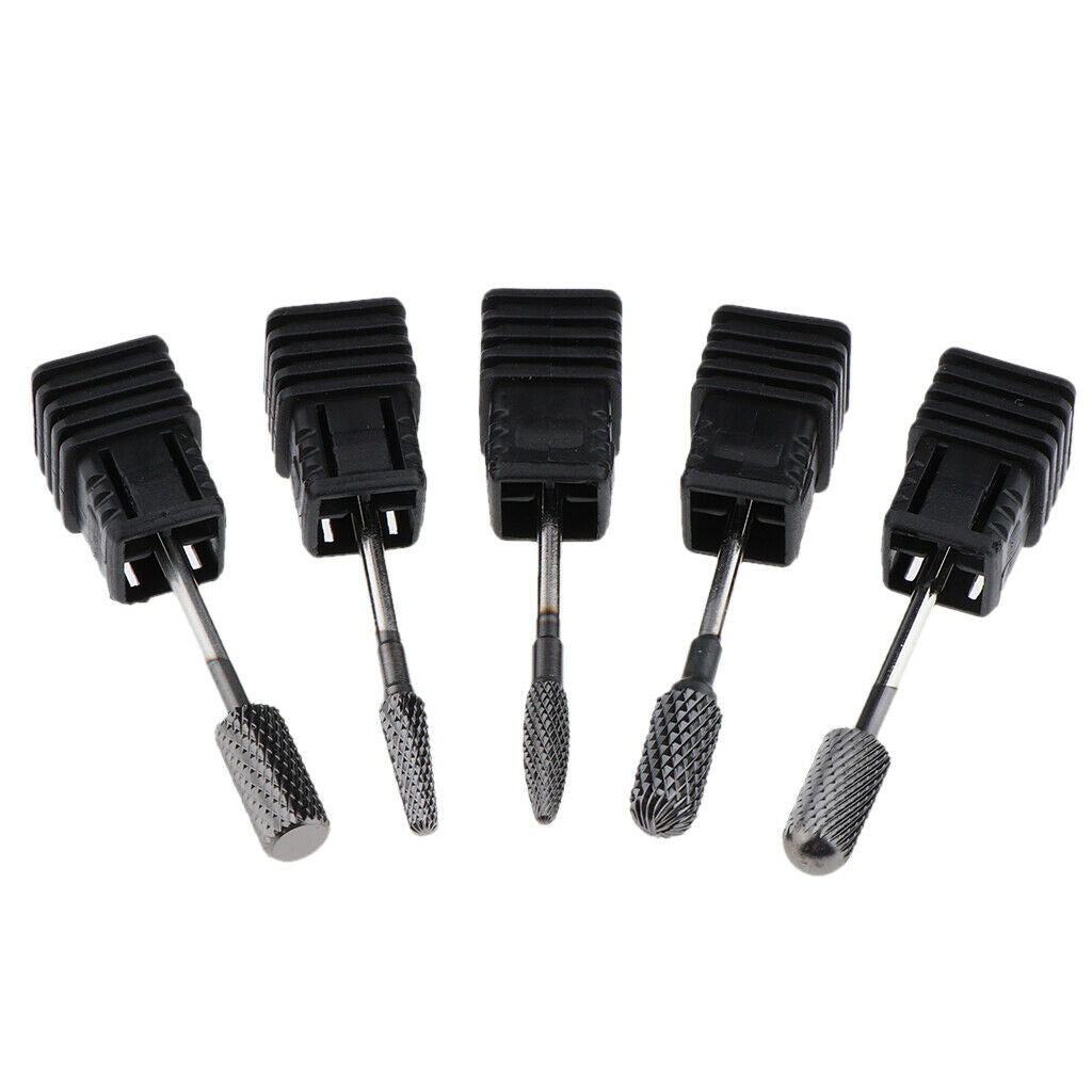 5PCS Tungsten Steel Cuticle Clean Nail Drill Bit Acrylic Nail Polishing Burrs