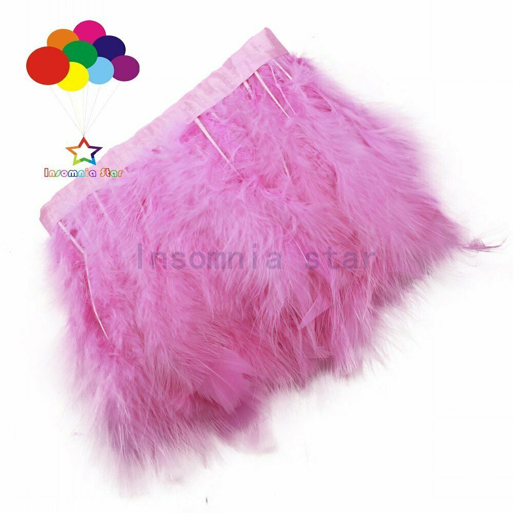 2 Meter Turkey Marabou Feather Ribbon Trimming Trim Fringe For Dress pink purple