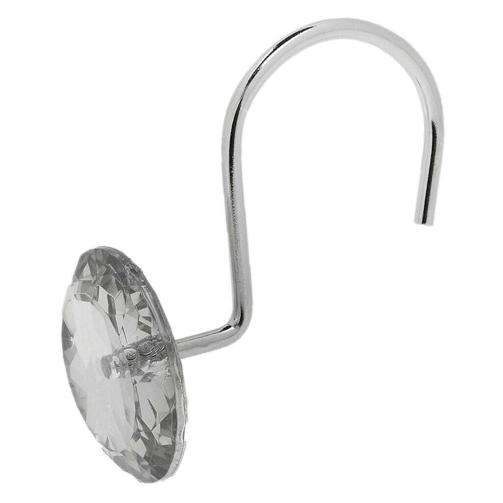 Pack Rhinestone Window Curtain   Hook Drapery Valance Hanger Hook White