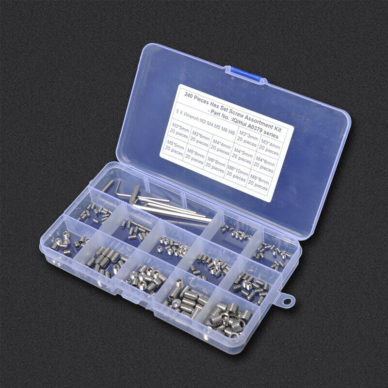 240Pcs Wrench Combination Kit, Female Hexagon Socket Head Screw  Stainless Steel
