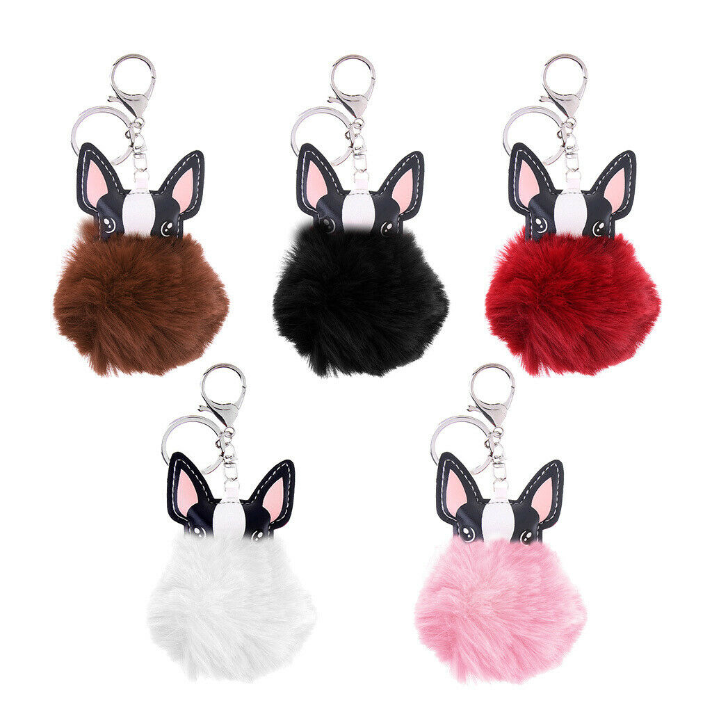 Puppy Dog Animal Cartoon Kids Toys Birthday Gift Pendant Keychain Wine Red