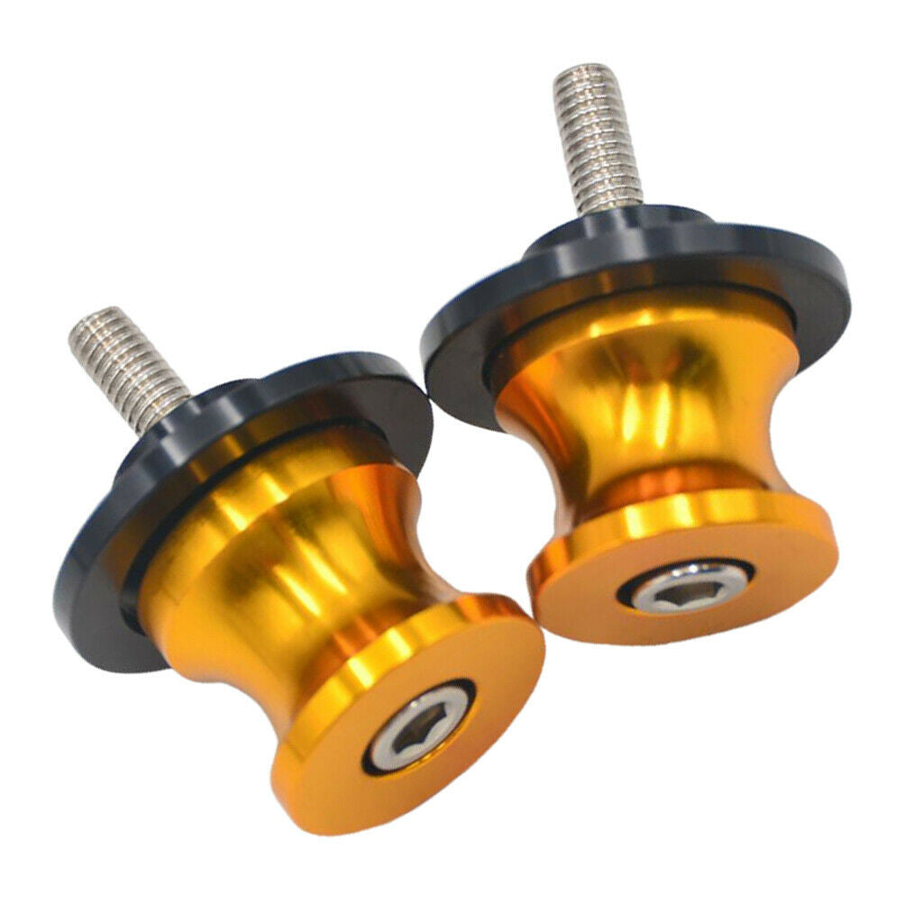 Pair 6mm Aluminum Swingarm Swing Arm Sliders Bobbins Screws For Motorcycle