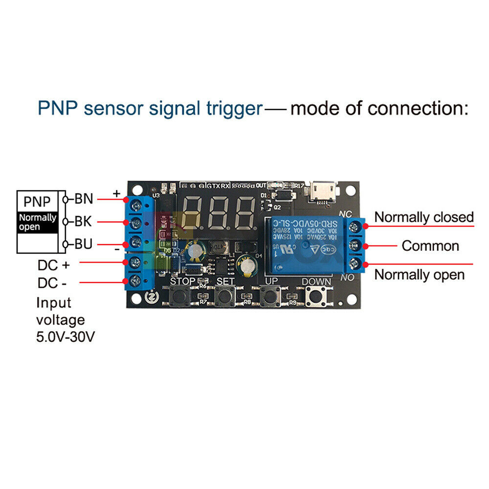 Digital LED Cycle Timer Delay Relay Switch  Time Relay Module DC 5V/12V/24V