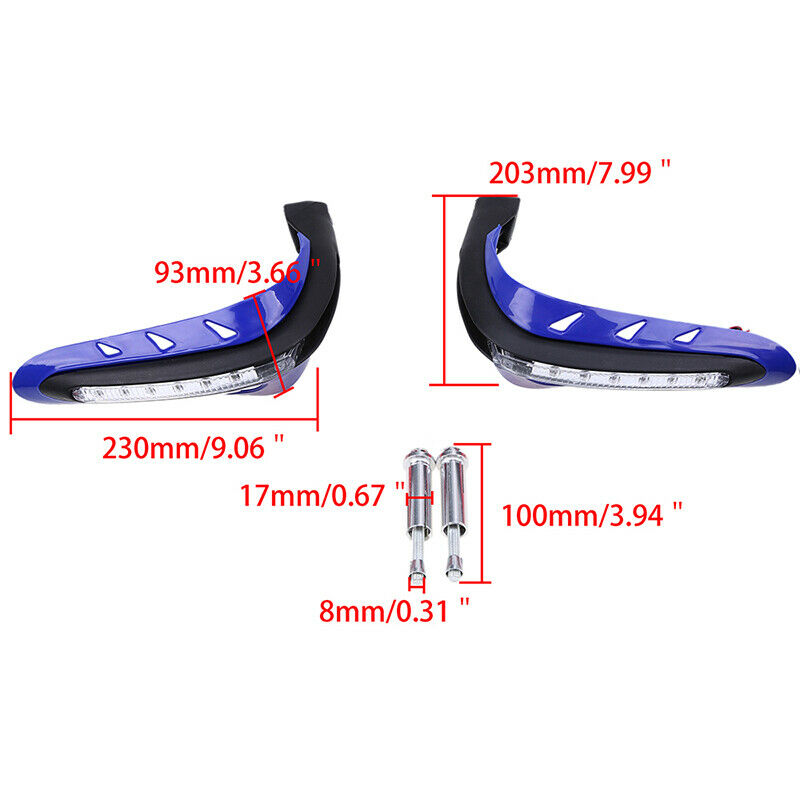 1" Motorcycle Handlebar Mounting Hand Guard Wind Protector LED Indicator Light