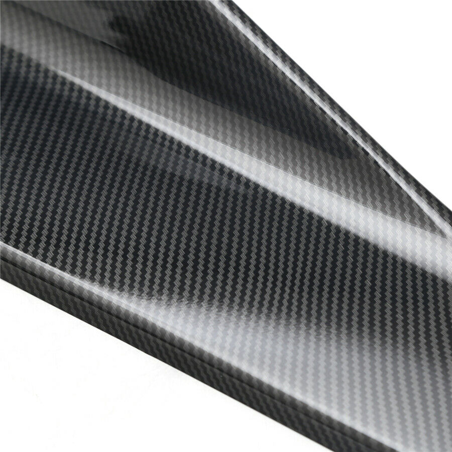2 Pcs Car Side Skirt Rocker Splitters Diffuser Winglet Wings Bumper Carbon Fiber