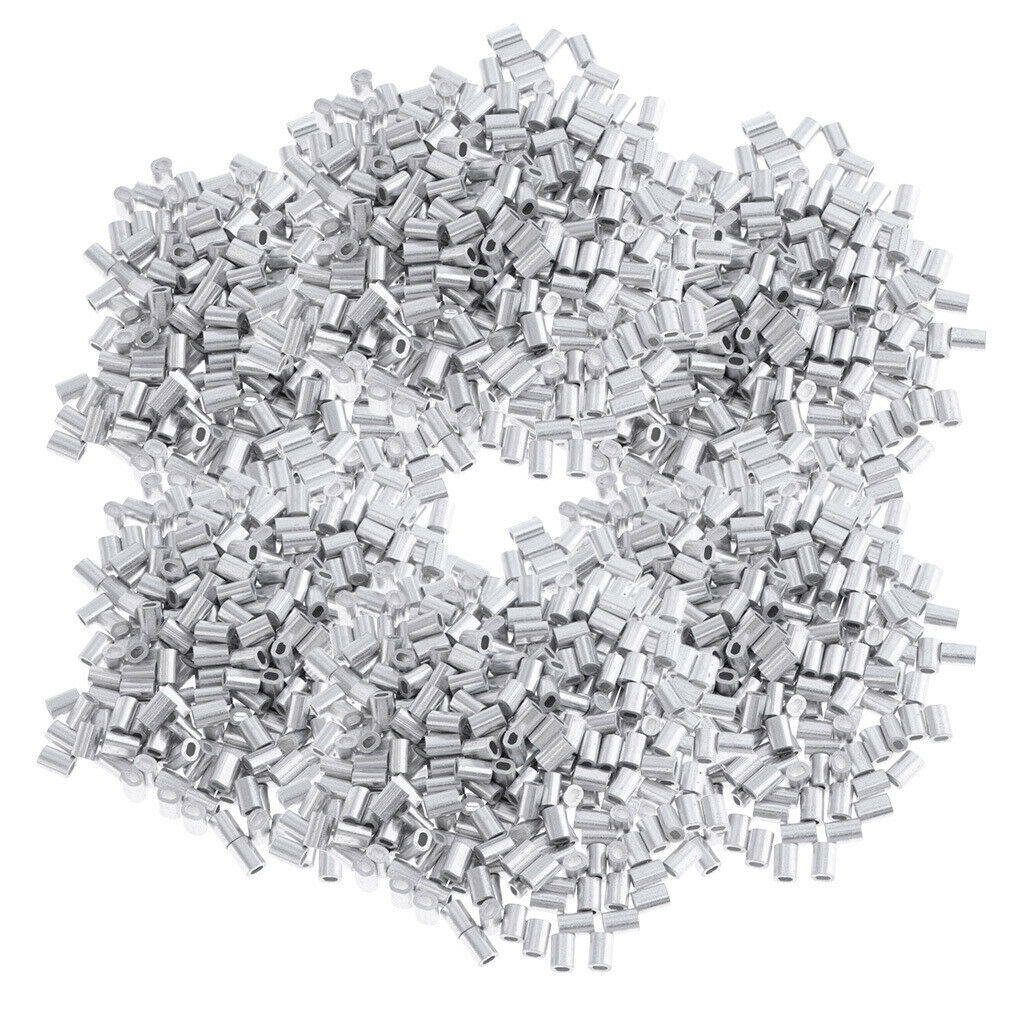 600pcs Aluminium Tube Barrel Crimp Sleeves Fishing Wire Tube Connectors