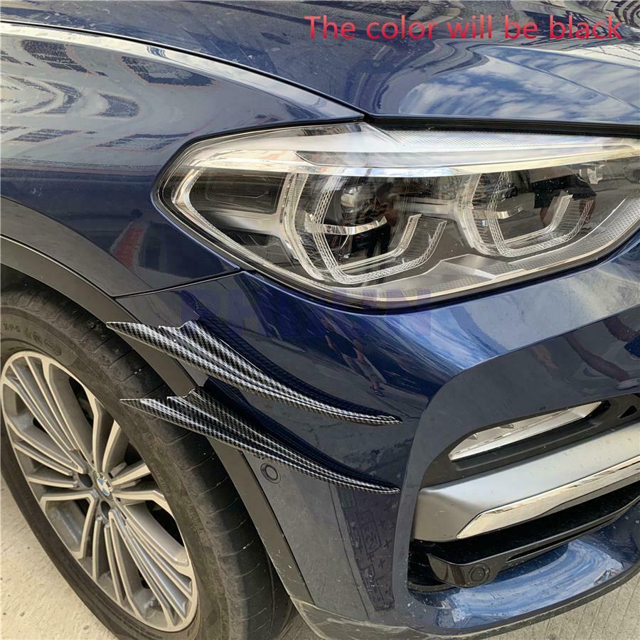 4Pc Front Bumper Fins Spoiler Canards Refit ABS Matt Black Sporty Look Universal