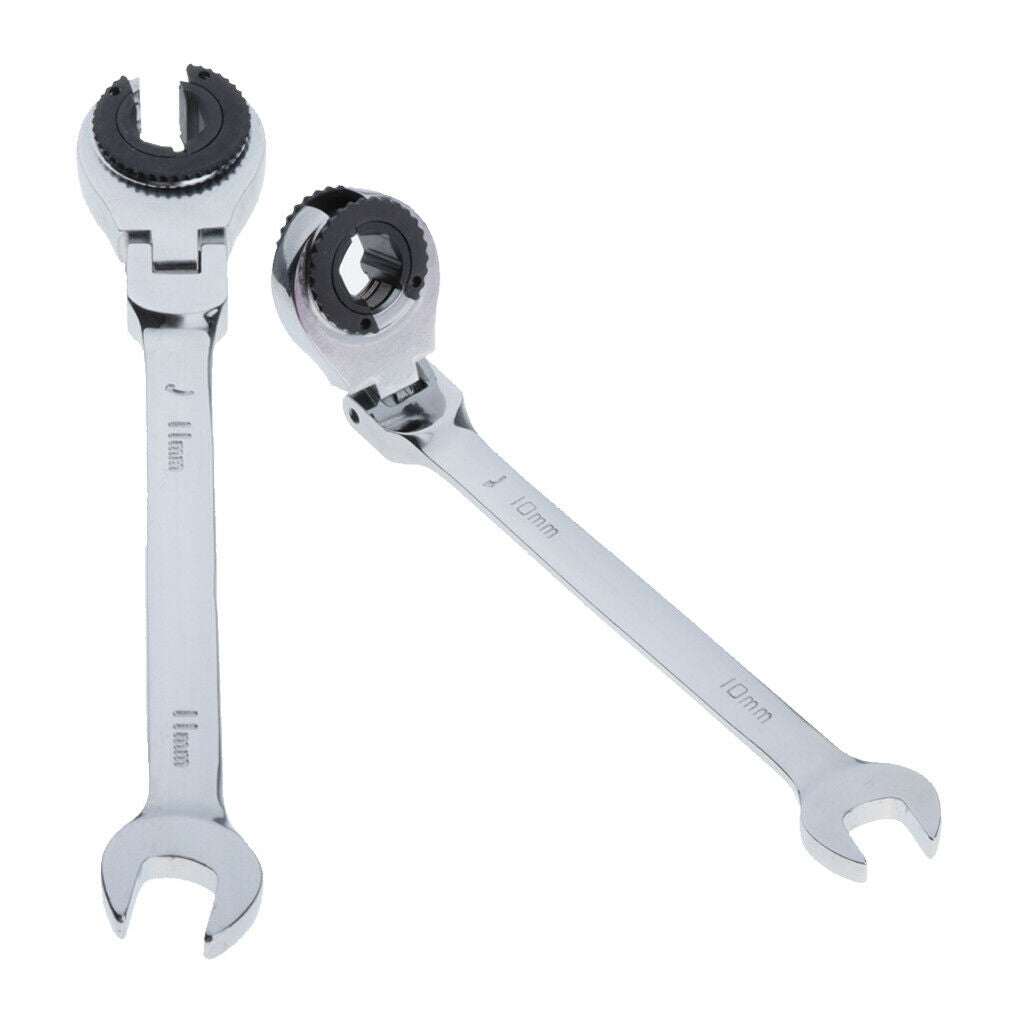 2pieces Tubing Ratchet Wrench 72 Tooth Durable Steel Repair Tool Open End