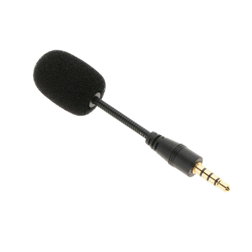 3.5mm Mini Condenser Mic for Smartphone Mic Record 4 Pole Pin Straight Head