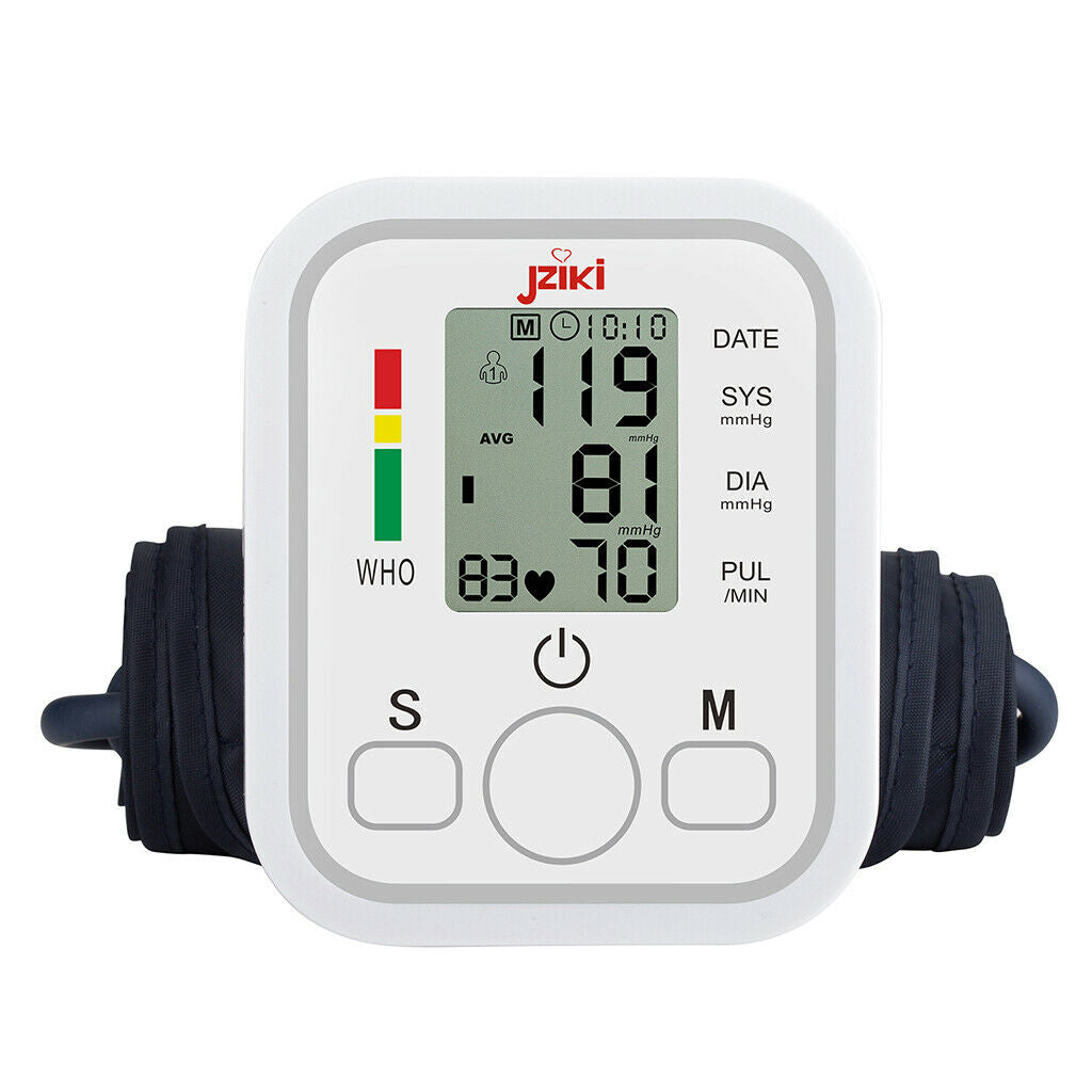 Digital Automatic Blood Pressure Monitor Upper Arm Machine White