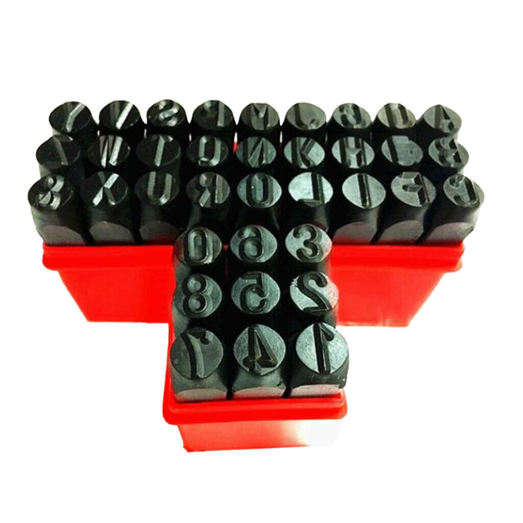 36PC 8mm STEEL METAL LETTER & NUMBER STAMP PUNCH STAMPING STAMPER TOOL SET